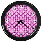 Awesome Retro Pattern Lilac Wall Clocks (Black) Front