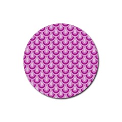 Awesome Retro Pattern Lilac Rubber Coaster (round) 