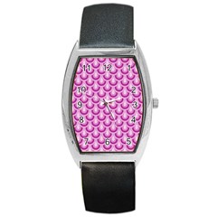 Awesome Retro Pattern Lilac Barrel Metal Watches