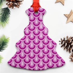 Awesome Retro Pattern Lilac Christmas Tree Ornament (2 Sides)