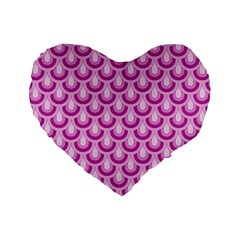 Awesome Retro Pattern Lilac Standard 16  Premium Heart Shape Cushions