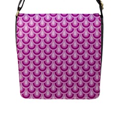 Awesome Retro Pattern Lilac Flap Messenger Bag (l) 