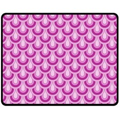 Awesome Retro Pattern Lilac Double Sided Fleece Blanket (medium) 