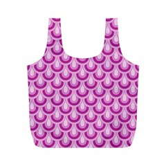 Awesome Retro Pattern Lilac Full Print Recycle Bags (m)  by ImpressiveMoments