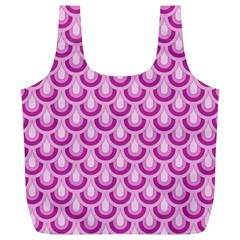 Awesome Retro Pattern Lilac Full Print Recycle Bags (l) 