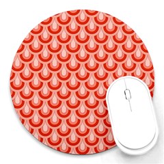 Awesome Retro Pattern Red Round Mousepads