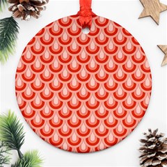 Awesome Retro Pattern Red Ornament (round) 