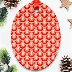 Awesome Retro Pattern Red Ornament (oval) 