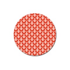 Awesome Retro Pattern Red Magnet 3  (round)