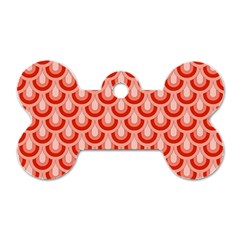 Awesome Retro Pattern Red Dog Tag Bone (one Side)