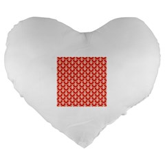 Awesome Retro Pattern Red Large 19  Premium Heart Shape Cushions