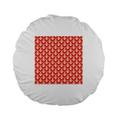 Awesome Retro Pattern Red Standard 15  Premium Flano Round Cushions