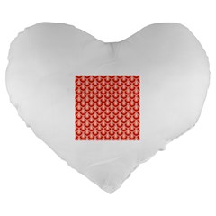 Awesome Retro Pattern Red Large 19  Premium Flano Heart Shape Cushions