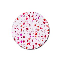 Heart 2014 0601 Rubber Round Coaster (4 Pack) 