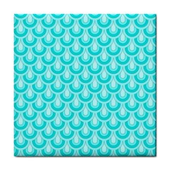 Awesome Retro Pattern Turquoise Tile Coasters