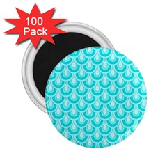 Awesome Retro Pattern Turquoise 2 25  Magnets (100 Pack)  by ImpressiveMoments