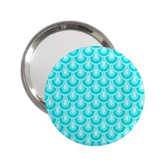 Awesome Retro Pattern Turquoise 2 25  Handbag Mirrors