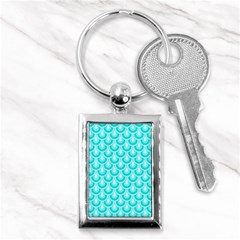 Awesome Retro Pattern Turquoise Key Chains (rectangle) 