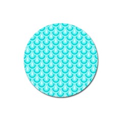 Awesome Retro Pattern Turquoise Magnet 3  (round) by ImpressiveMoments