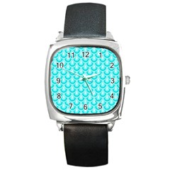 Awesome Retro Pattern Turquoise Square Metal Watches