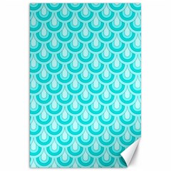 Awesome Retro Pattern Turquoise Canvas 20  X 30  