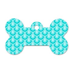 Awesome Retro Pattern Turquoise Dog Tag Bone (one Side)