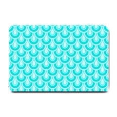 Awesome Retro Pattern Turquoise Small Doormat 