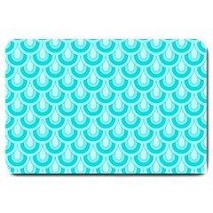 Awesome Retro Pattern Turquoise Large Doormat 