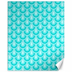 Awesome Retro Pattern Turquoise Canvas 11  X 14  