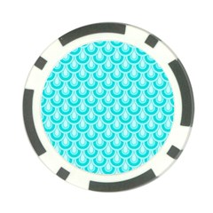 Awesome Retro Pattern Turquoise Poker Chip Card Guards