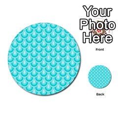 Awesome Retro Pattern Turquoise Multi-purpose Cards (round) 