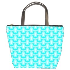 Awesome Retro Pattern Turquoise Bucket Bags by ImpressiveMoments