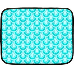 Awesome Retro Pattern Turquoise Fleece Blanket (mini)