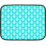 Awesome Retro Pattern Turquoise Double Sided Fleece Blanket (Mini)  35 x27  Blanket Back