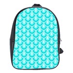 Awesome Retro Pattern Turquoise School Bags(Large)  Front