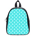 Awesome Retro Pattern Turquoise School Bags (Small)  Front