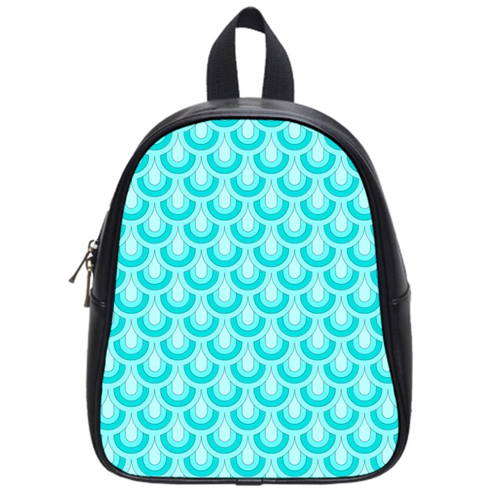 Awesome Retro Pattern Turquoise School Bags (Small) 