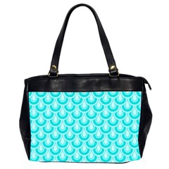 Awesome Retro Pattern Turquoise Office Handbags (2 Sides) 