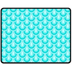 Awesome Retro Pattern Turquoise Fleece Blanket (medium) 