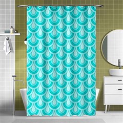 Awesome Retro Pattern Turquoise Shower Curtain 48  X 72  (small) 