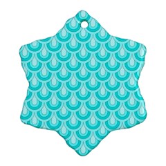 Awesome Retro Pattern Turquoise Snowflake Ornament (2-side) by ImpressiveMoments