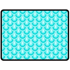 Awesome Retro Pattern Turquoise Double Sided Fleece Blanket (large) 