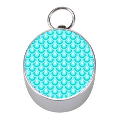 Awesome Retro Pattern Turquoise Mini Silver Compasses