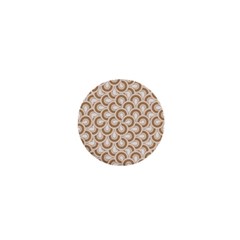 Retro Mirror Pattern Brown 1  Mini Buttons