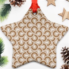 Retro Mirror Pattern Brown Ornament (star) 