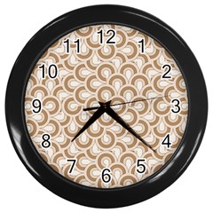 Retro Mirror Pattern Brown Wall Clocks (black)