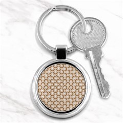 Retro Mirror Pattern Brown Key Chains (round) 