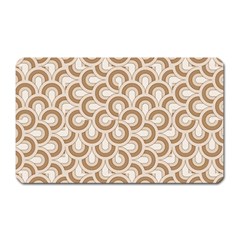 Retro Mirror Pattern Brown Magnet (rectangular)