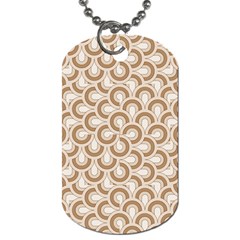 Retro Mirror Pattern Brown Dog Tag (one Side)