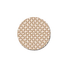 Retro Mirror Pattern Brown Golf Ball Marker